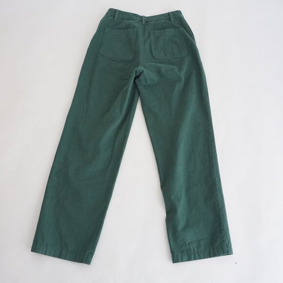 Aritzia Sunday Best Green High Rise Straight Leg 100% Cotton Chino Style Pants 4 - Picture 10 of 13